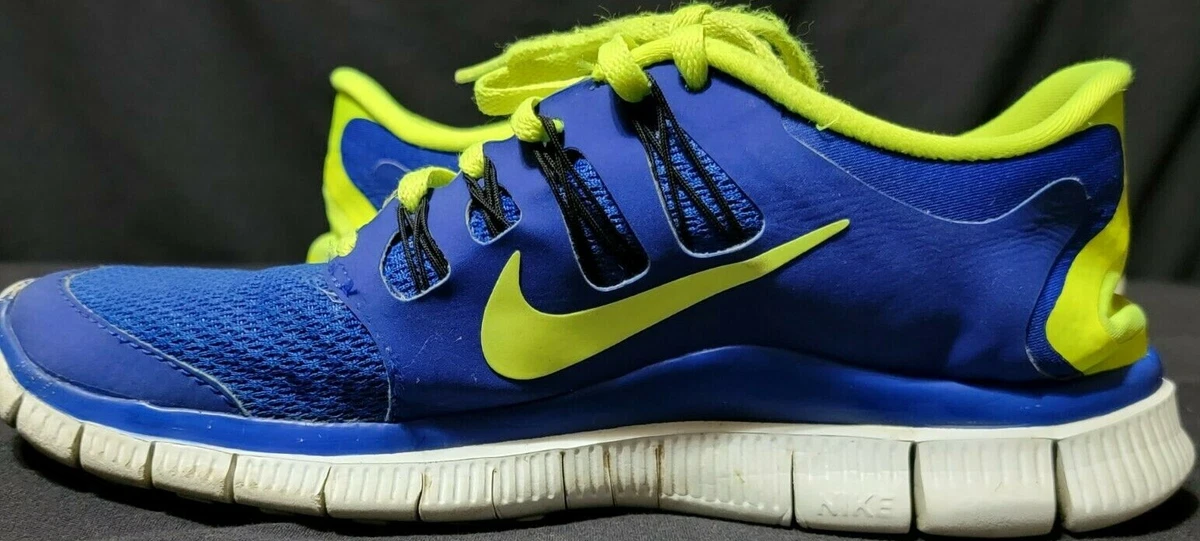 Size 7 - Nike Free Running Shoe Blue/Fluorescent Yellow |