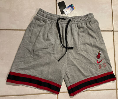 NWT NIKE Miami Heat Basketball Shorts Cotton Gray NBA DA1954-063 Men’s  Small