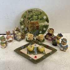 Vintage Little Red Riding Hood Themed Child  s Resin Tea Sets, Figurines  More 