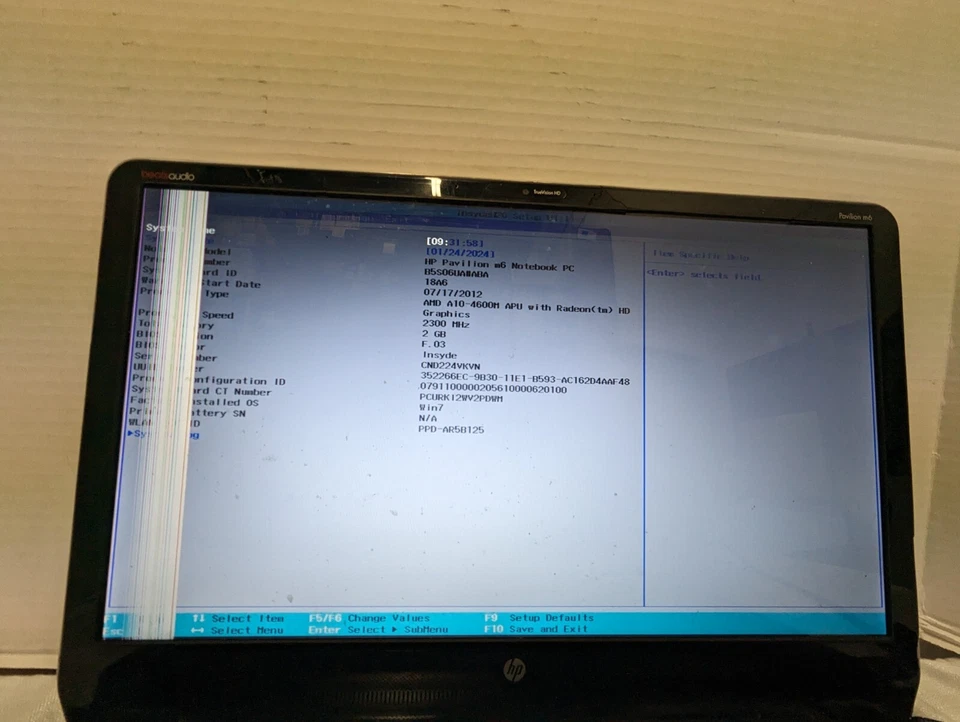 Portátil HP PAVILION M6 15" AMD A10-4600M 2gbs RAM sin disco duro Foto 2 de 4