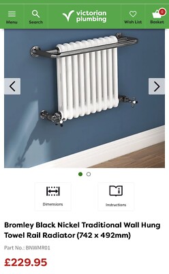 Victoria Plumbing Bromley Black nickel White Traditional Column