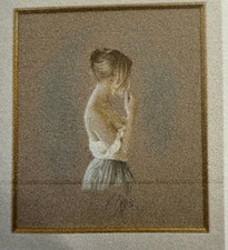 KAY BOYCE ORIGINAL PASTEL PAINTING .10X9 INCH.TITTLE FLEUR.WITH VALUATION .