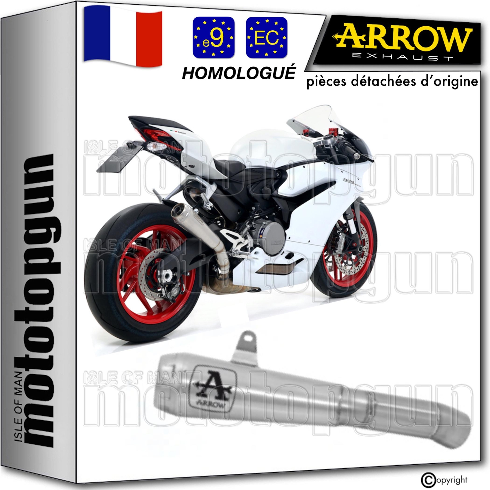 Pot Arrow Pro-Race en titane allégé améliorant les performances du moteur Ducati Panigale 959