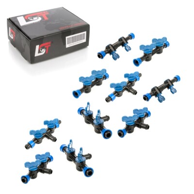 10x Doppel Absperrhahn Bewässerungssystem T-Stück Schlauchkupplung Ø 17x16x17 mm