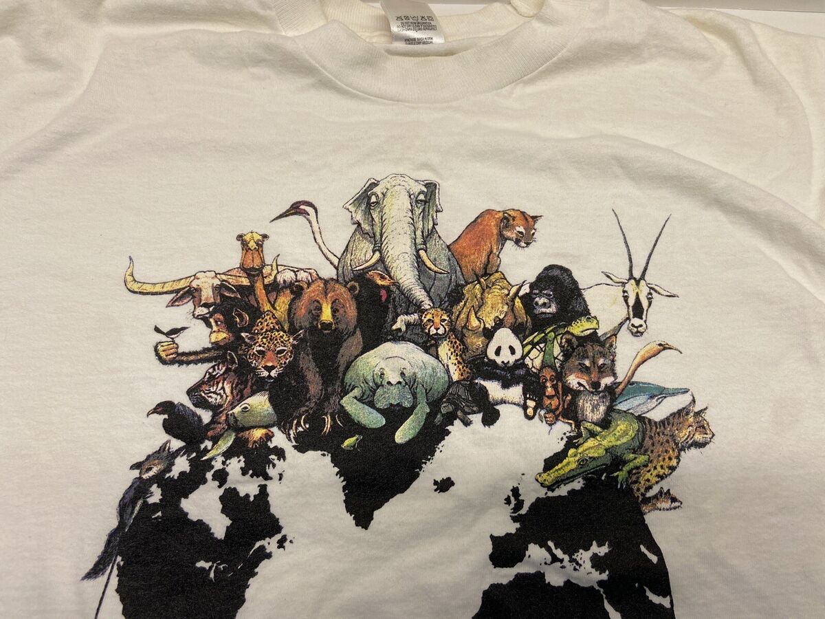 Vintage 1992 Human-i-tees They Were Here First Animal Art