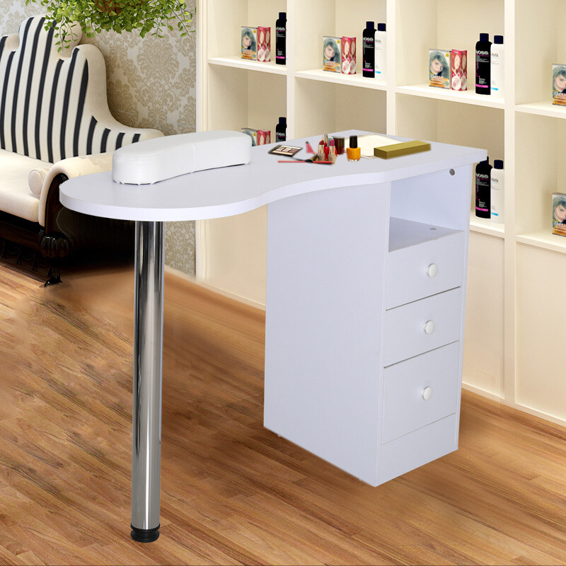 White Manicure Nail Table Bar Art Salon Beauty Station Technician