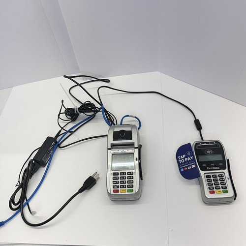 First Data FD130 Duo FD-35 Credit Debit Card POS Point of Sale Terminal ...