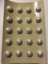 20 Boutons militaires Tenues Cérémonie Sous Officiers Argent Train 15 Mm