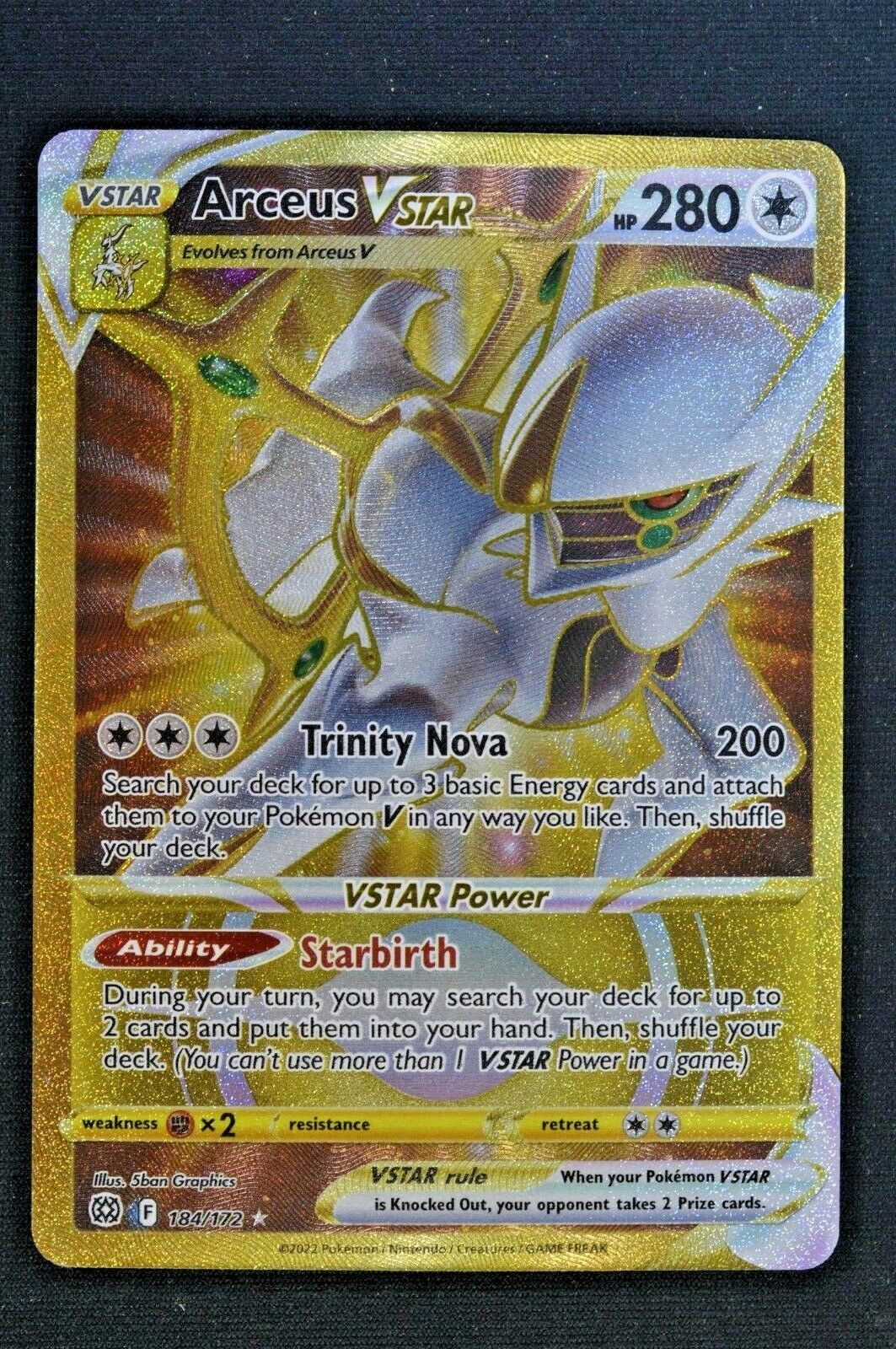 Golden Arceus Pokemon Card, Arceus Pokemon Card V Star