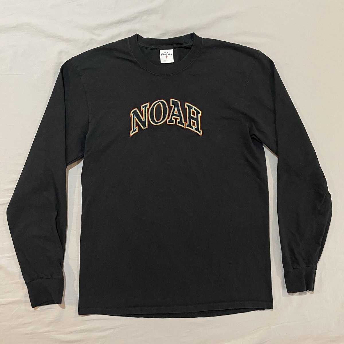NOAH NYC ノア ニューヨーク カナダ製 Noah NYC Long Sleeve Shirt Mens Medium Spellout Embroidered Black