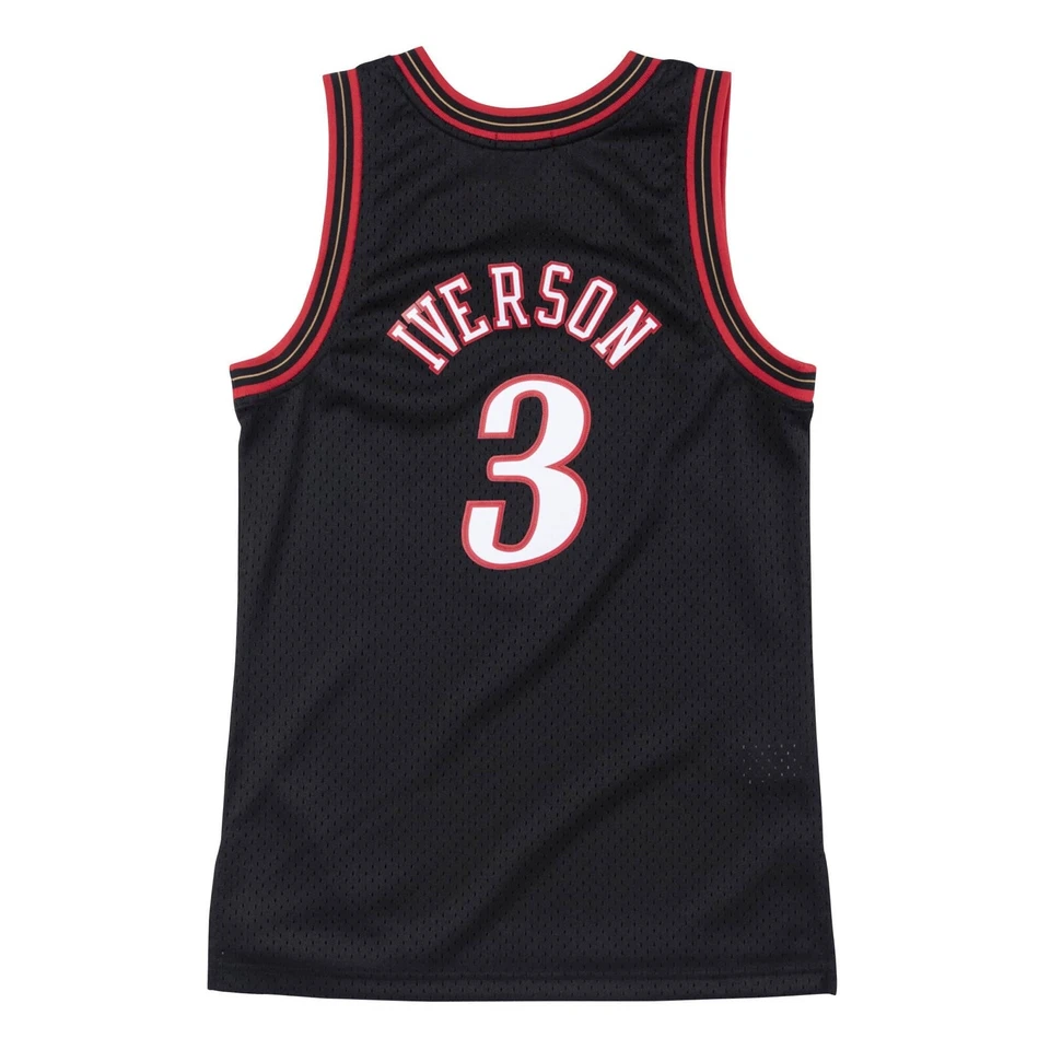 Women's Philadelphia 76ers Allen Iverson Mitchell Ness Black 2000-01 HWC Jersey - Image 2 of 2