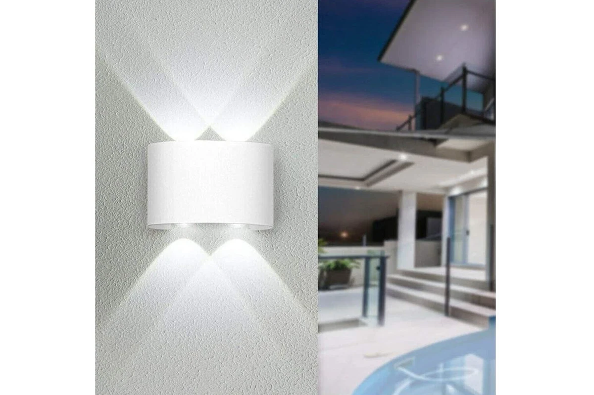 K-Bright Applique Da Parete LED 12W: Design Moderno, Luce Regolabile E Impermeabile IP65 Per Esterno E Interno (Nero, Bianco Freddo 6000K)