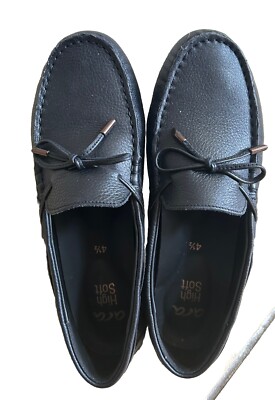 Ara Womens 37 Black Leather Loafers Slip On Flat Comfort Shoes Made in Germany