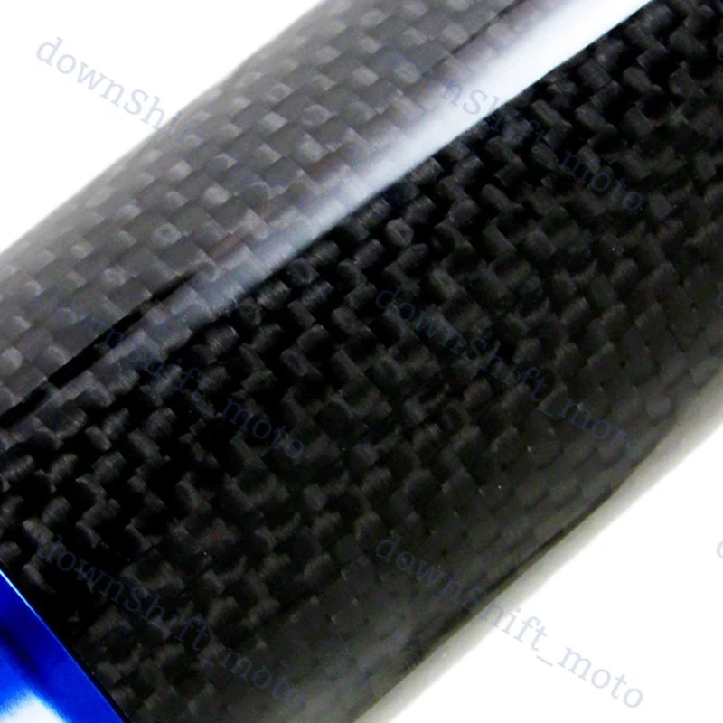 82MM - Perilla de cambio manual automática de fibra de carbono azul para automóvil universal 5 Foto 3 de 4