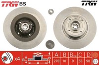 2X Bremsscheibe TRW DF4414BS 2 Bremsscheiben Hinterachse Hinten FüR Renault