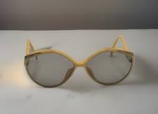Vintage Christian Dior Sunglasses Made Germany Yellow CD Logo Rhinestone 70s 80s