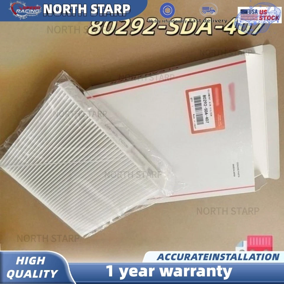 Filtro de aire de cabina genuino 1 pieza para Honda Accord Civic Odyssey Acura 80292-SDA-407 Foto 4 de 4