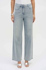 Joseph Ribkoff Wide Leg Mid Rise Jeans Light Blue Denim