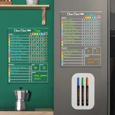 Clear Non-Magnetic Dry Erase Chore Chart - 11.5"x8.5" Behavior Responsibility Ch