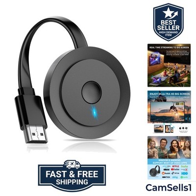 4K Wireless HDMI Display Adapter, Screen Mirroring Receiver for i-Phone, i-Pa...