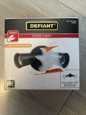 NEW Defiant Flood Light Dusk-to-Dawn Hardwired Outdoor Black 1009 189 093