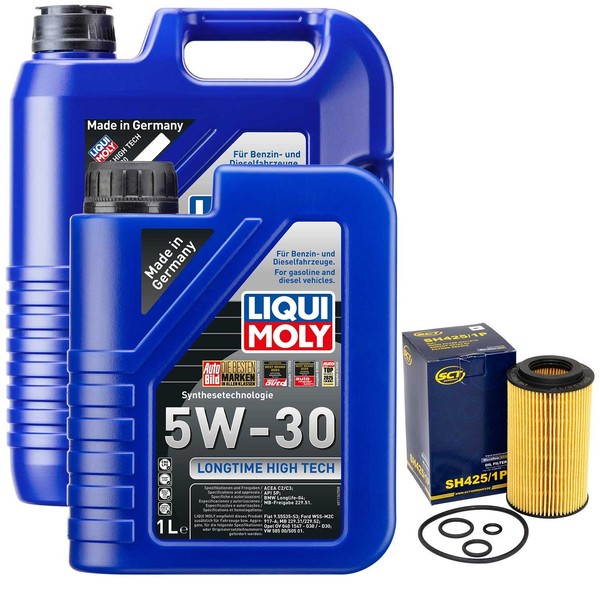 MotoröL Set High Tech 5W-30 Liqui Moly 6 Liter + ÖLfilter FüR BMW 3Er Opel Saab-image