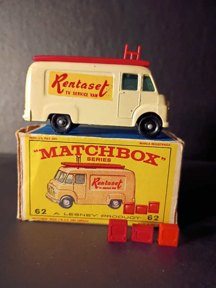 Furgoneta de servicio de TV Matchbox #62B 1963 en caja original E4 Foto 2 de 4
