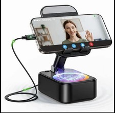 Wireless Induction Audio Bluetooth Speaker 5in1 Phone Holder Emergency Black