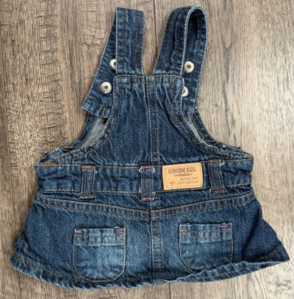 Bebé Niña Ropa Genuina Bebé Oshkosh Recién Nacido Jean Lazo Vestido Jersey Foto 3 de 3