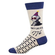 Socksmith Men's Crew Socks Novelty Footwear - Americana - Party Like Its 1776