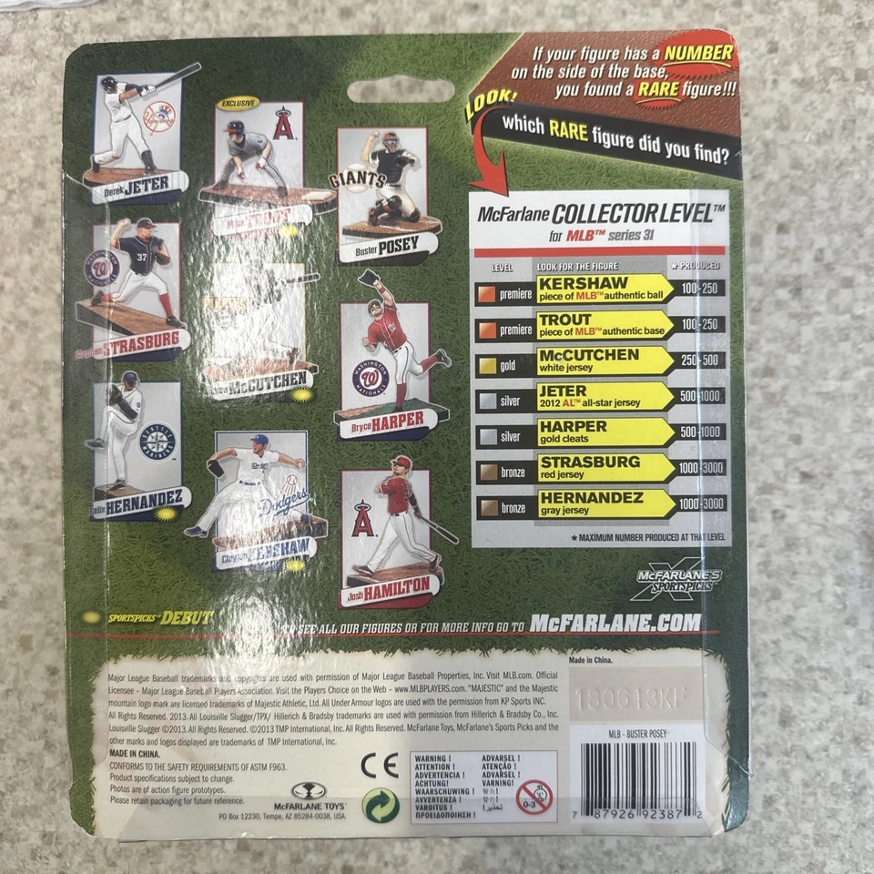 Uniforme Jersey Blanco Buster Posey McFarlane MLB 31 Gigantes de San Francisco 2013 Foto 2 de 4