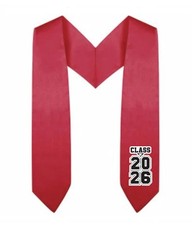 Red Preschool  Kindergarten Class of 2026 Graduation Stole