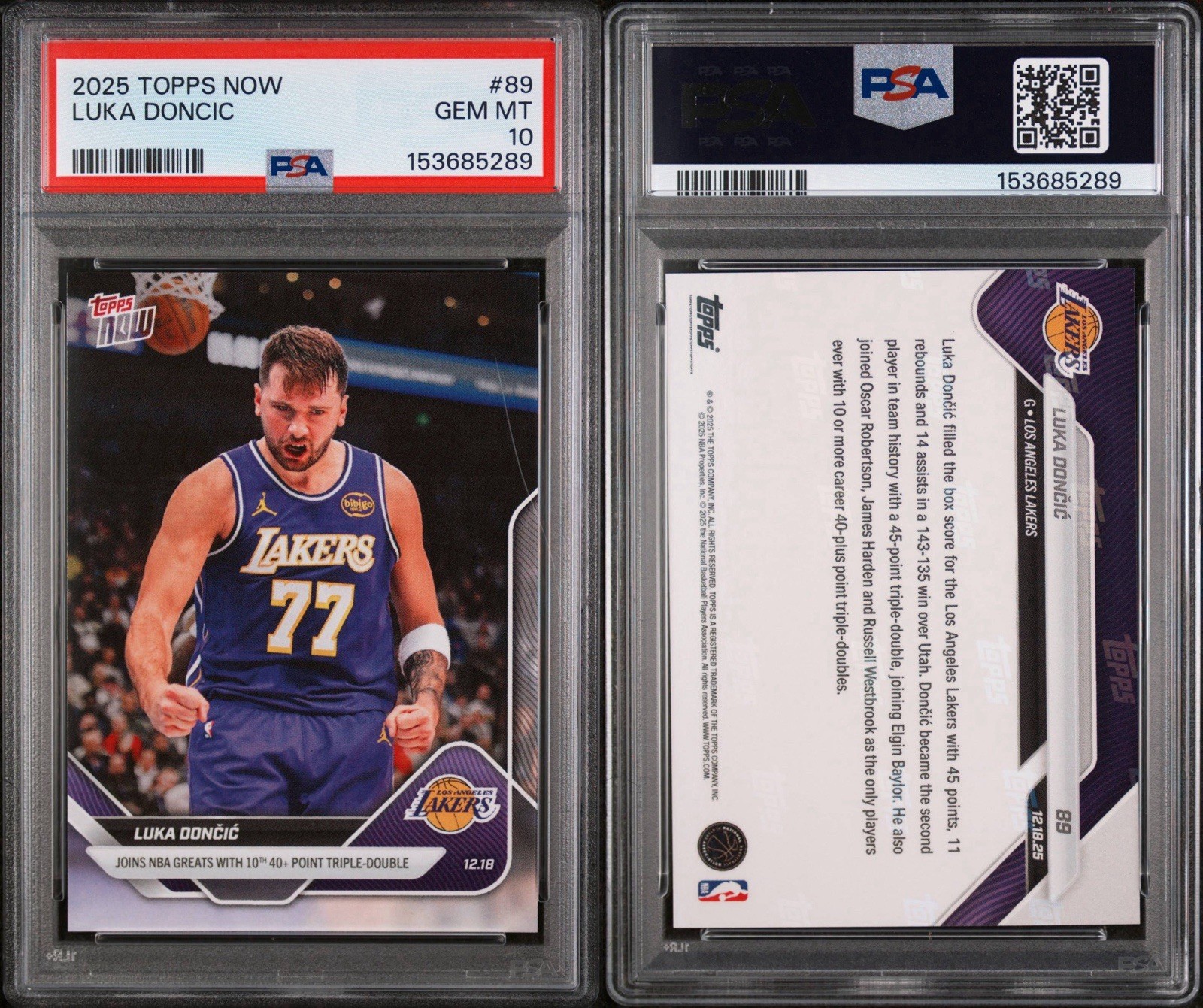 Luka Doncic PSA 10 Topps Now 89 view 3