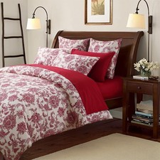 Vintage Floral Duvet Cover Set-100 Egyptian Cotton Flower Bedding Sets Red P...