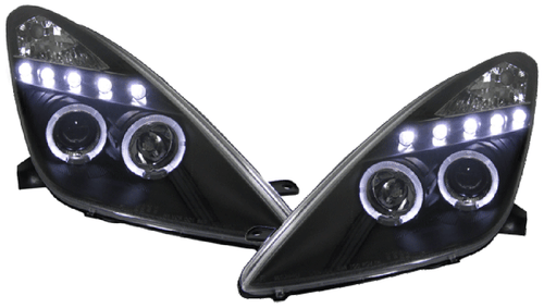 Forlygter for Toyota CELICA T230 99-05 Angel Eyes Sort Gratis forsendelse LPTO14 - Bild 3 von 7