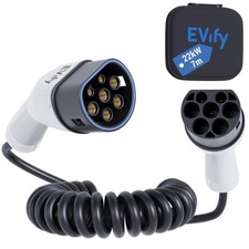 Evify Cavo di Ricarica a Spirale Tipo 22 Kw 7m 32A per Auto Elettriche e - Miniatura 1