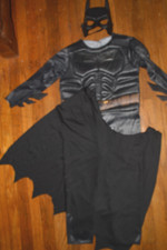 Batman Costume w/ Mask Cape Muscle Chest DC Comics Kids Size 8 / 10
