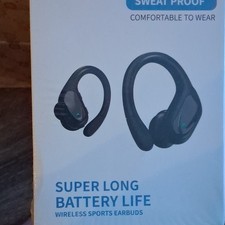 Wireless Bluetooth Ear-hook Earbuds Double In-Ear Sweat-Proof Black