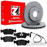 Zimmermann Sport Bremsscheiben + BelÄGe Vorne Passend FüR BMW 3Er E46 + Z4 E85