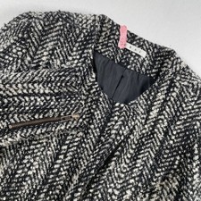 Cabi Tweed Jacket Black White Herringbone Blazer Career Business Casual Size 8