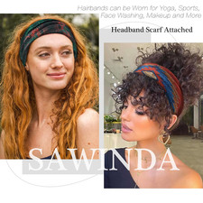 6 Pack Boho Headbands for Women Wide Twist Knotted Head Bands Elastic Stretch...