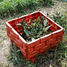 Decorative Brick Effect Plastic Lawn Edging Garden Flower Bed Border Fence 4/10X