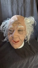 Vintage Old Man Halloween Mask Paper Magic Group White Hair Eyebrow