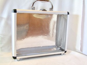 Carrying "Attache" Case with Clear Cover - Secure Lock & Strong Handle - Silver