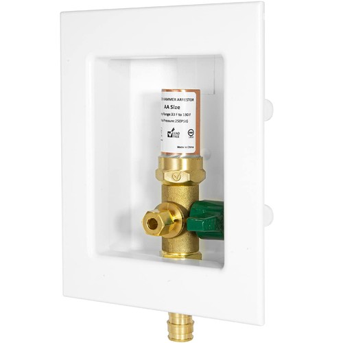 1 PCS 1/2 Inch Pex Expansion Ice Maker Outlet Box Copper Hammer Arrestor