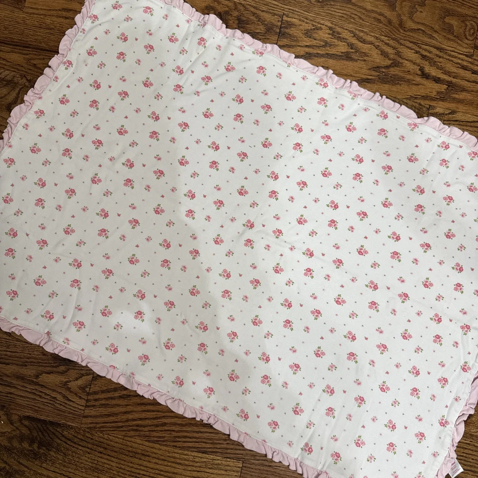 CARTERS Manta Receptora Bebé Rosa Floral Estampado Leopardo Volantes Borde 100% Algodón Foto 4 de 4