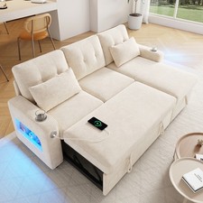 Divano ad angolo LED con funzione letto contenitore divano letto con chaise longue divano a forma di L