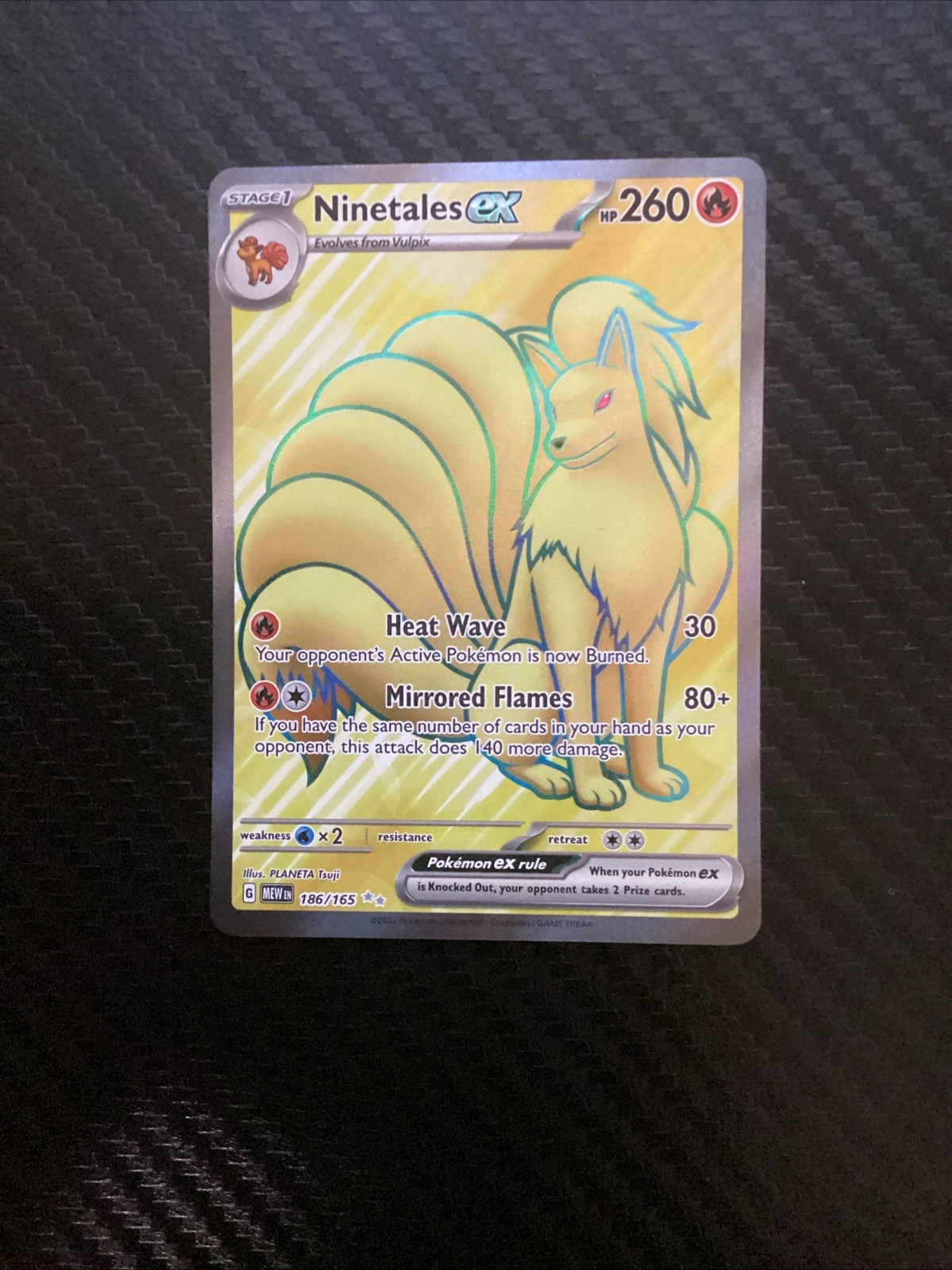 2023 Pokemon Scarlet Violet 151 Ninetales ex Full Art 186/165 NM