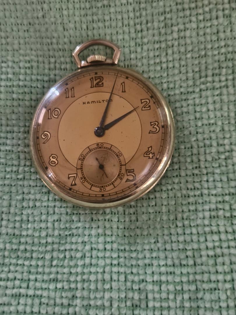 Hamilton 917 Size 10 Pocket Watch 17J 10K GF Vintage Wadsworth Runs ✅