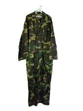 Vintage80s Streetwear Coveralls Mens XL Camo Camouflage Baggy Faded Green
